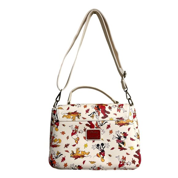 Loungefly Disney Fall Leaves Mickey Minnie Mouse Friends Crossbody Bag Purse - Picture 2 of 8